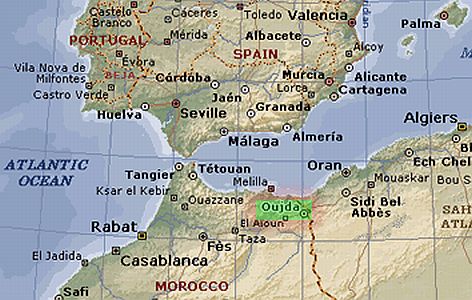 carte maroc algérie